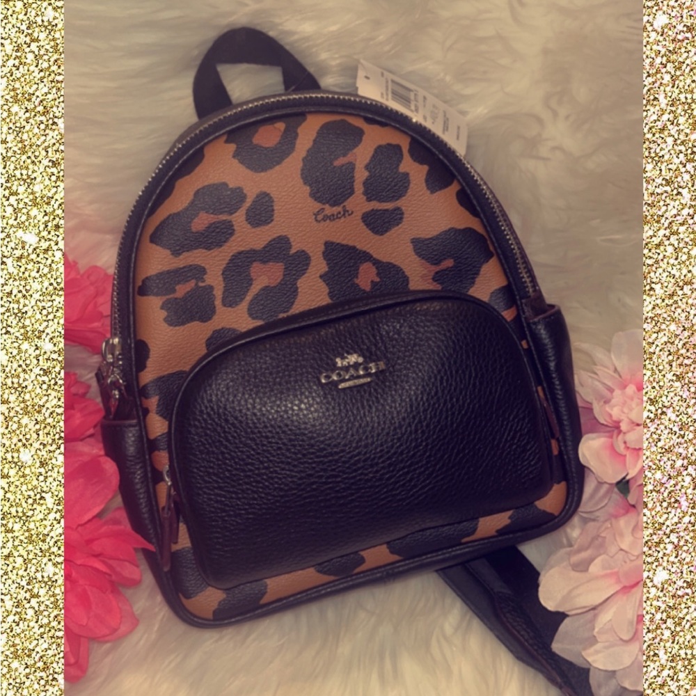 Coach Leopard Print Mini Backpack Purse - Picture 2 of 7